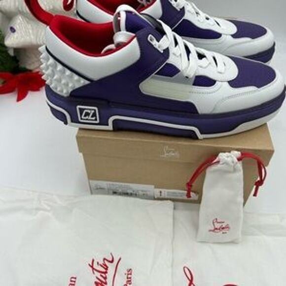 Christian Louboutin Mens Astroloubi, leather trimmed sneakers size 45 - Picture 2 of 13